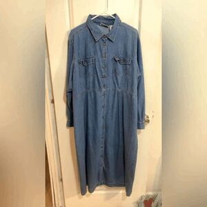 Erika II & Co Vintage 90s Plus Size Denim Button-Up Dress